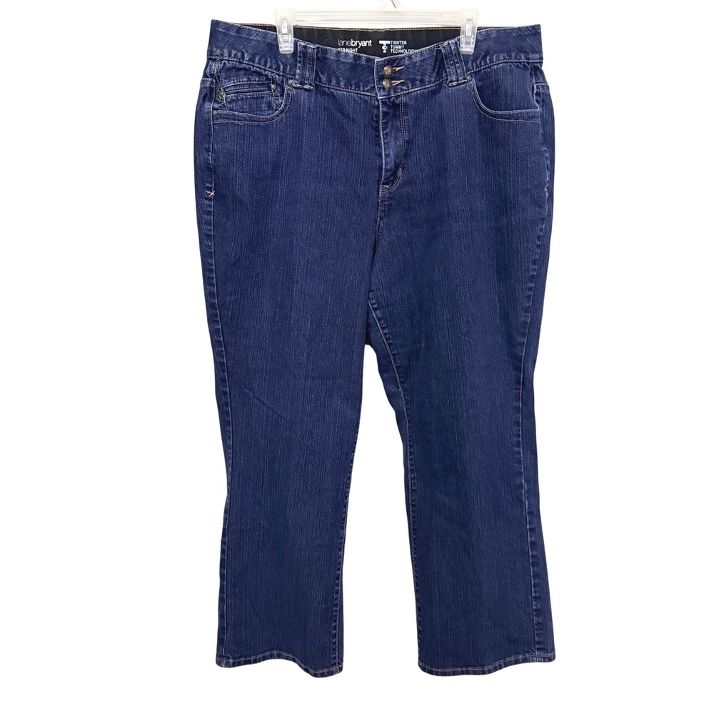 Lane Bryant Straight Leg Jeans Women 20 Petite Blue Tighter Tummy Technology